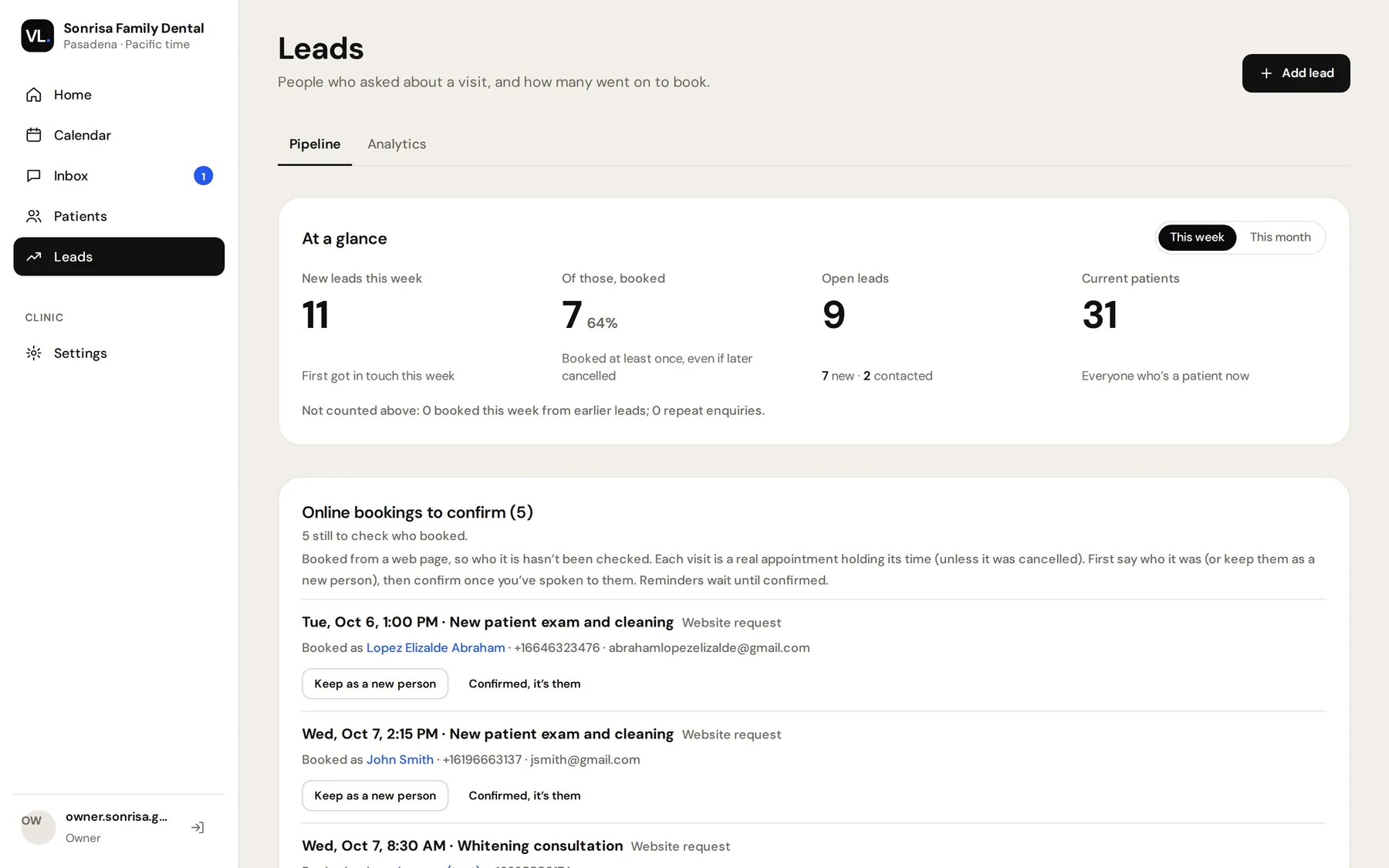 The leads pipeline